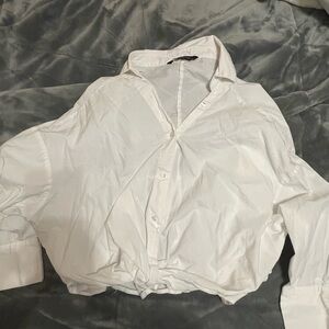 Zara White Button-Up Shirt
